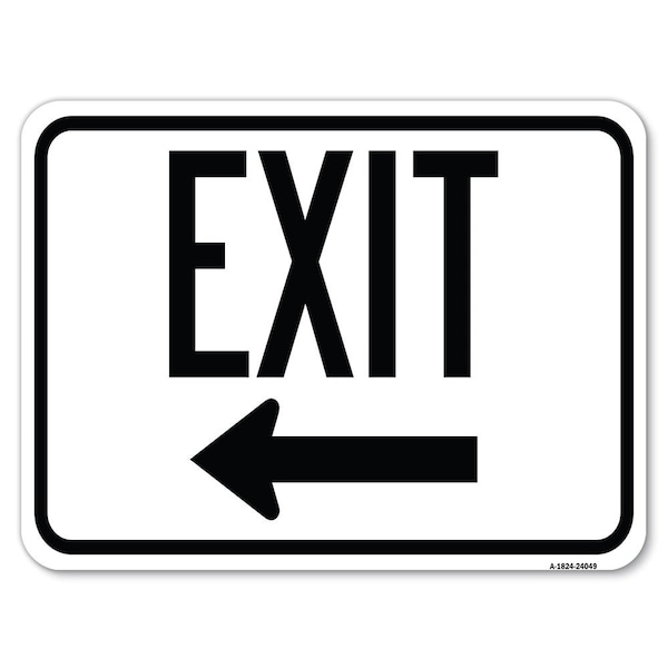 Exit With Left Arrow 2 Heavy-Gauge Aluminum Rust Proof Parking Sign, 18" H, 24" L, A-1824-24049